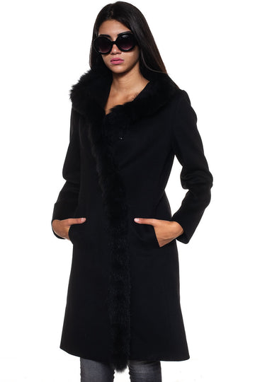Wool coat Black Cinzia Rocca Woman