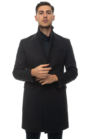 3-button coat Black Angelo Nardelli Man