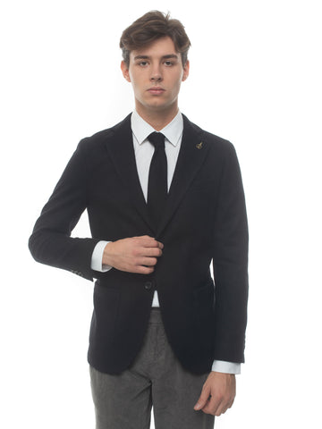 Unlined deconstructed jacket Black Paoloni Man