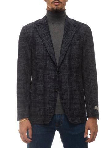 Blue Canali Man deconstructed unlined jacket