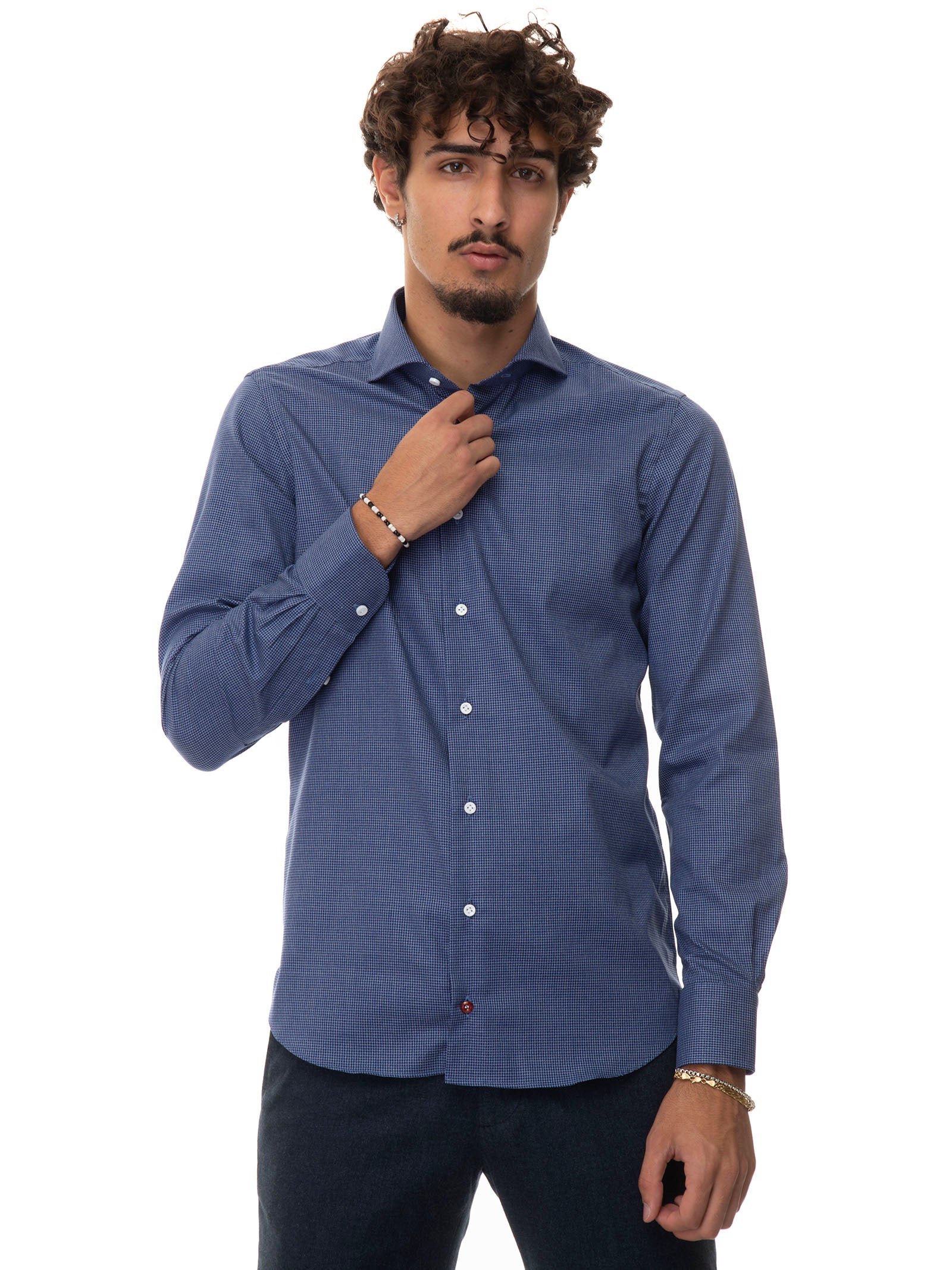 Modaworld Camicia di Jeans da Uomo Casual in Denim Slim Fit Shirt Modaworld Camicia di Jeans da Uomo Casual in Denim Slim Fit Shirt