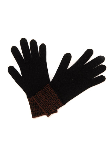 Gloves Black-brown Moschino Woman