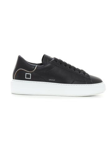 Leather sneakers with laces SFERA Black DATE Woman
