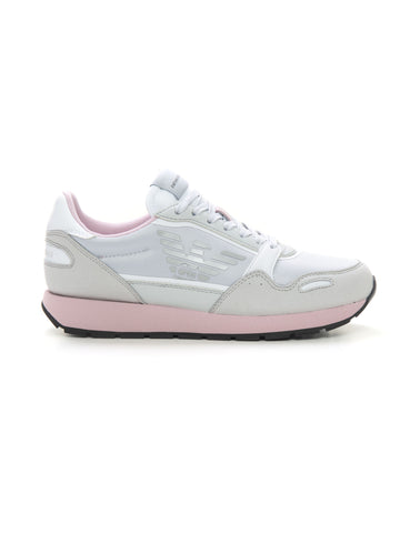 Low sneakers in canvas and suede Pink Emporio Armani Woman