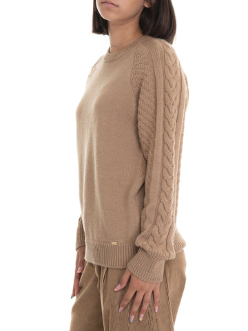 Camel crewneck sweater Fay Woman