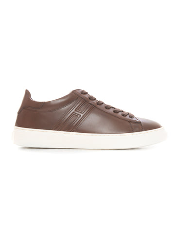 Leather sneakers with laces H365 Marroncino Hogan Uomo