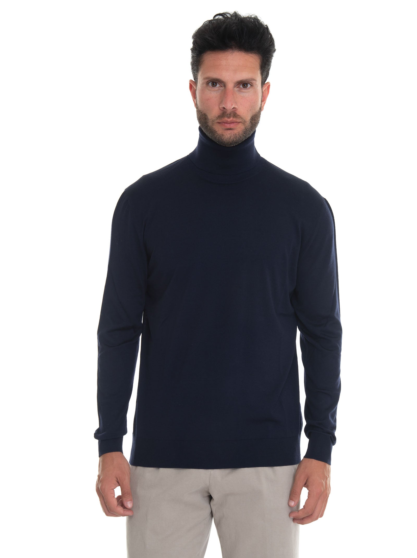 Pullover collo alto Blu Kiton Uomo Scaglione Ischia