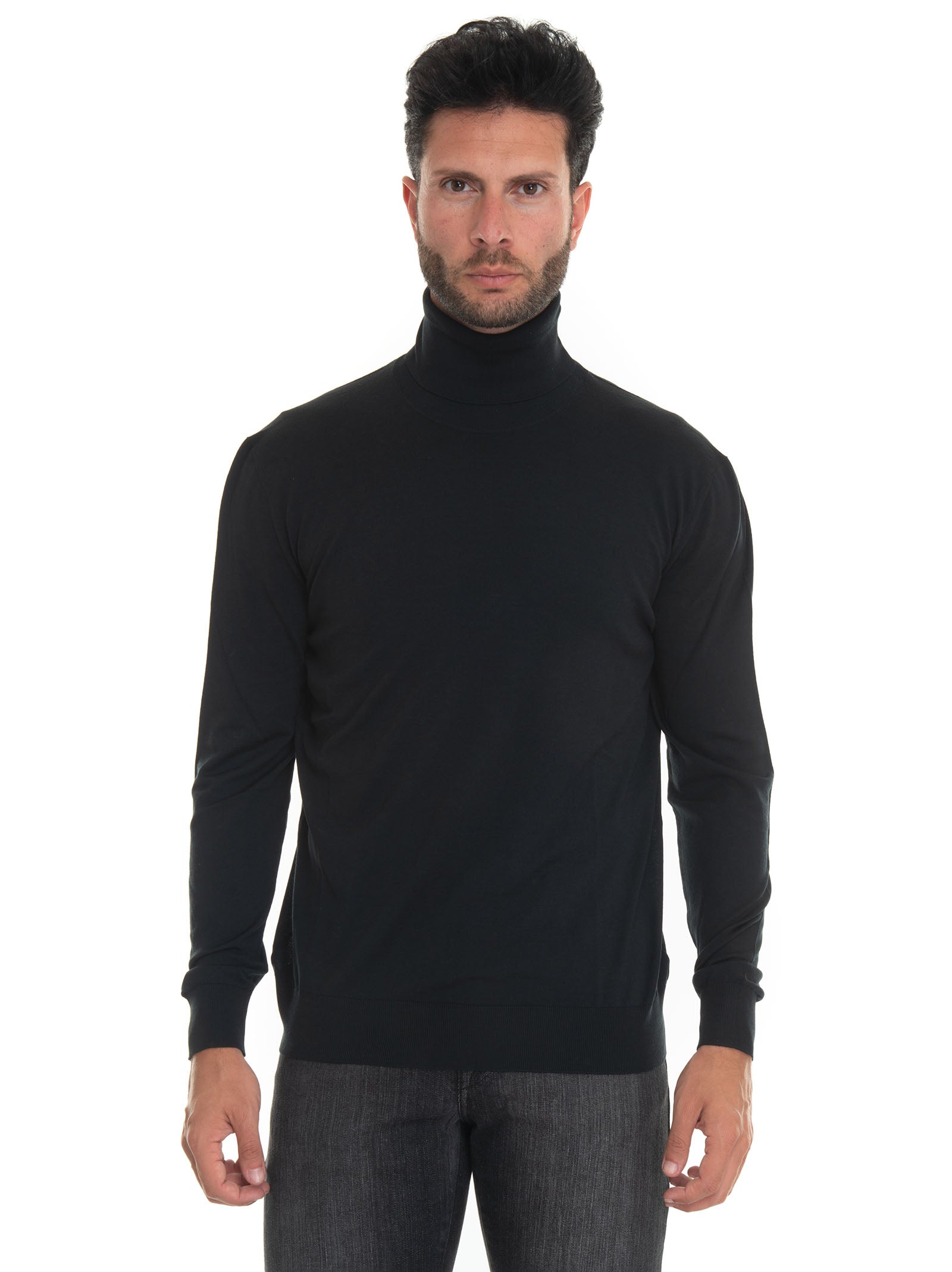 Pullover collo alto Nero Kiton Uomo Nero L Scaglione Ischia