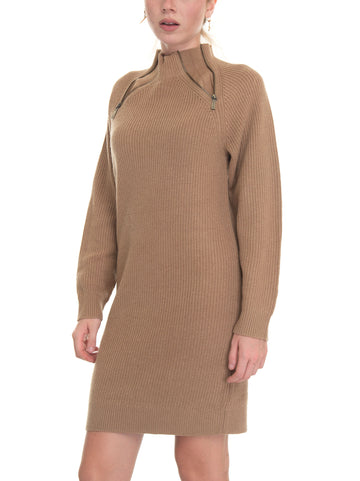 Knitted dress Camel Michael Kors Woman