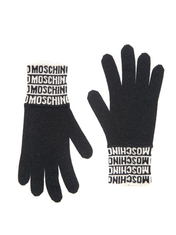 Gray-white gloves Moschino Woman
