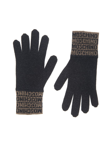 Grey-beige gloves Moschino Woman