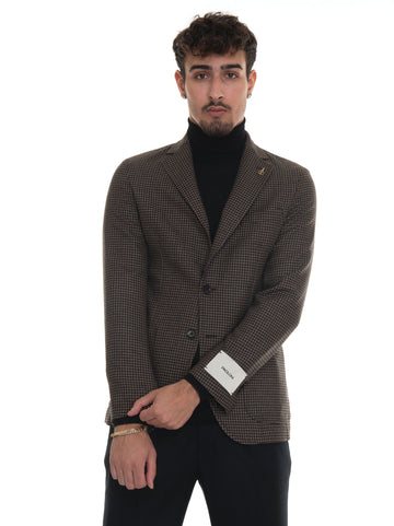 Brown-black deconstructed unlined jacket Paoloni Man