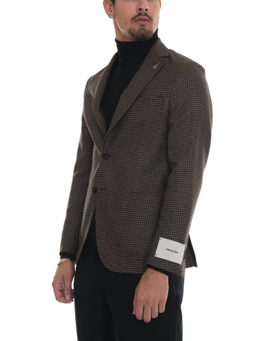 Brown-black deconstructed unlined jacket Paoloni Man
