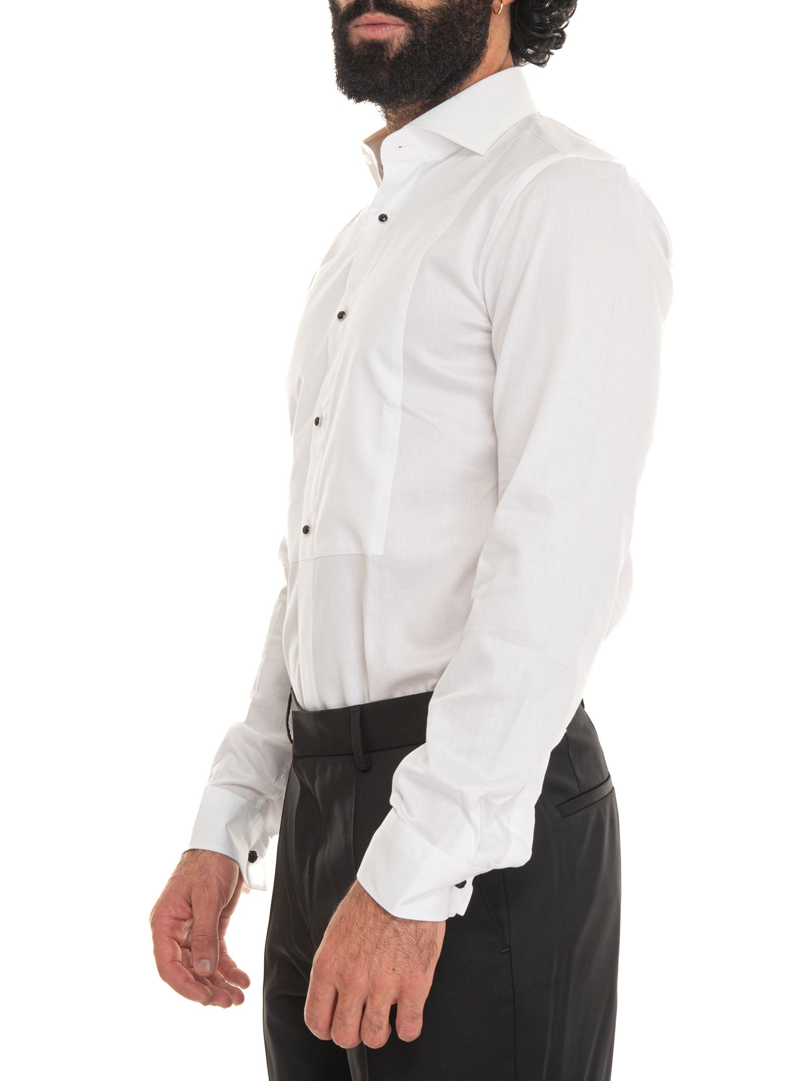 Camicia Classica Pieghe Frontali Camicia Da Smoking Uomo Bianca - Foto 3