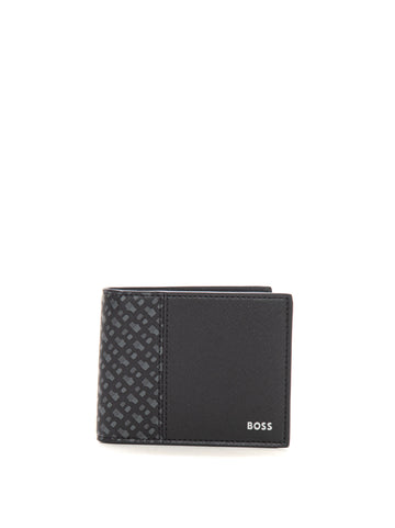 ZAIR-S-TRIFOLD leather wallet Black BOSS Man