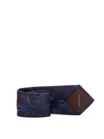 Canali Uomo blue-brown silk tie