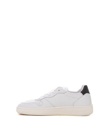 COURT BASIC lace-up sneakers White-black DATE Woman