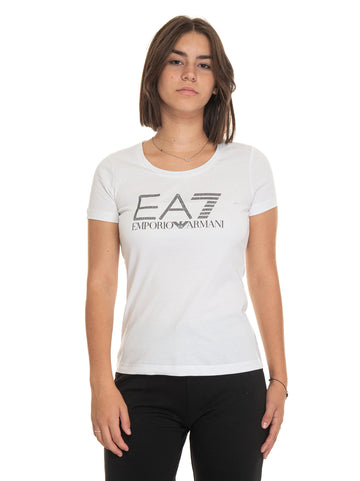 White T-shirt EA7 Woman