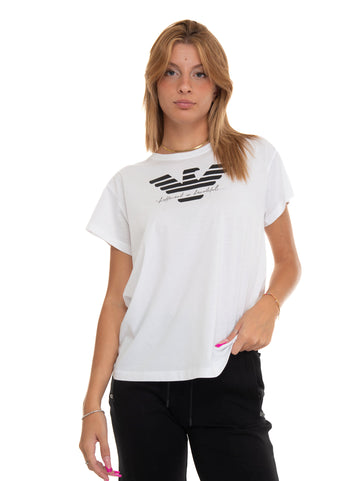 T-shirt Bianco-nero Emporio Armani Donna