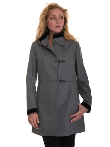 Medium gray wool coat Fay Woman