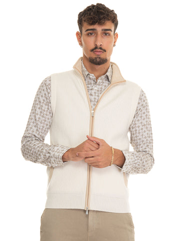 Latte Gran Sasso Men's zipped vest