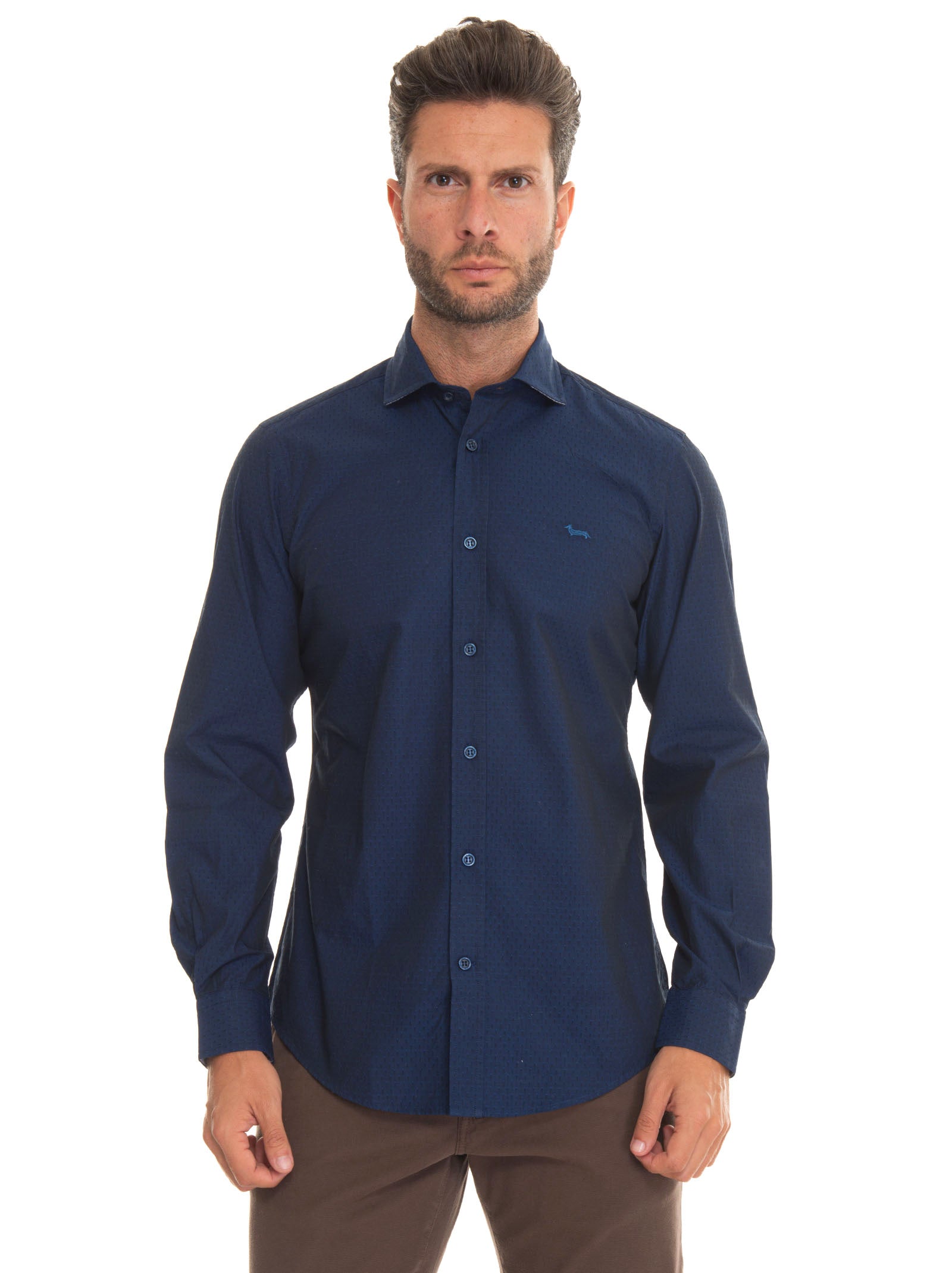 Harmont & Blaine Men's Blue Casual Shirt Scaglione Ischia