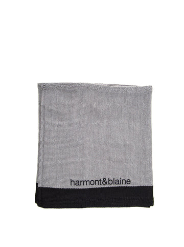Harmont & Blaine Men's Gray-Black Reversible Scarf