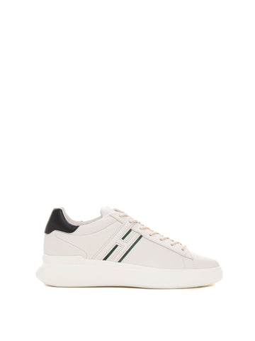 Hogan Uomo milk-green lace-up leather sneakers