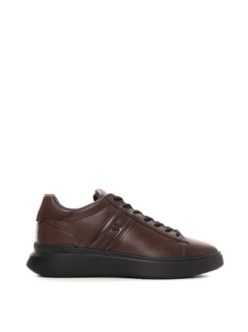 Leather sneakers with laces Cuoio Hogan Uomo