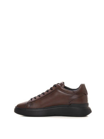 Leather sneakers with laces Cuoio Hogan Uomo