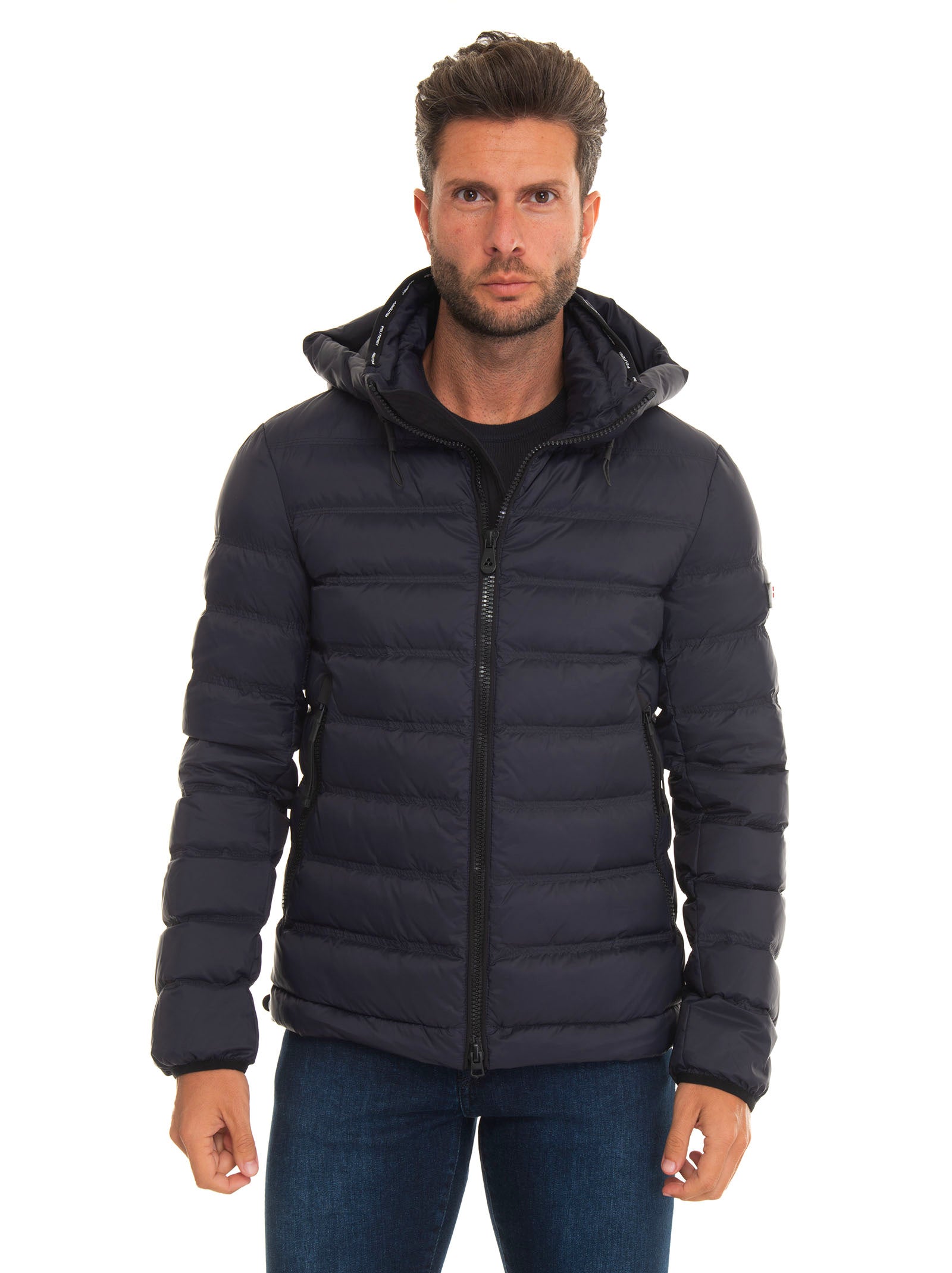 Uomo Blauer Giubbotto Invernale Saldi Giacconi Invernali Uomo BOGGSKN Hooded Jacket Blue Peuterey Man Scaglione Ischia