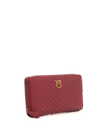 Leather wallet with zip Bordeau Pinko Donna