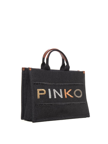 Shopping bag Black-white Pinko Woman
