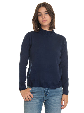 Blue Quality First Woman wool sweater