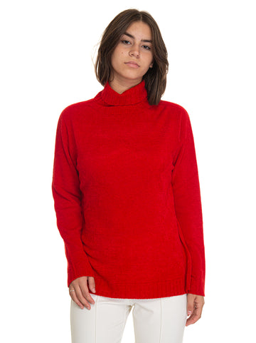 Red Quality First Woman wool sweater