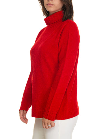 Red Quality First Woman wool sweater