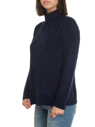 Blue Quality First Woman wool sweater