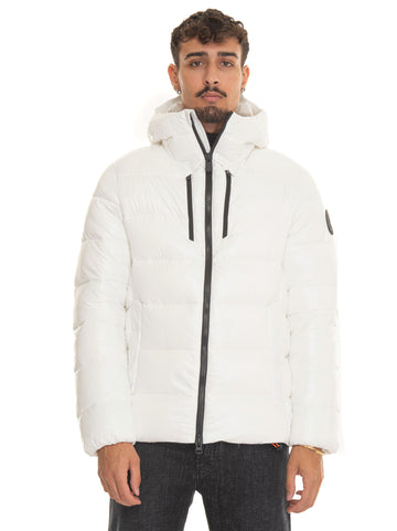 MAXIME White Save the Duck Men's Hooded Jacket