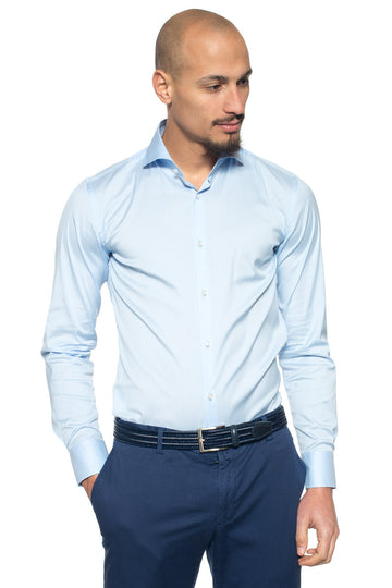 Light blue JASON men's classic shirt by BOSS Man