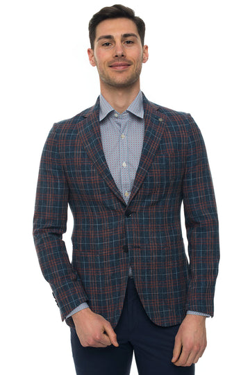 Blue-red 2-button jacket Angelo Nardelli Man