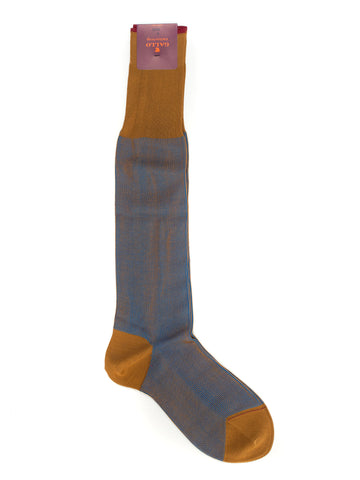 Beige-blue ribbed socks Gallo Man