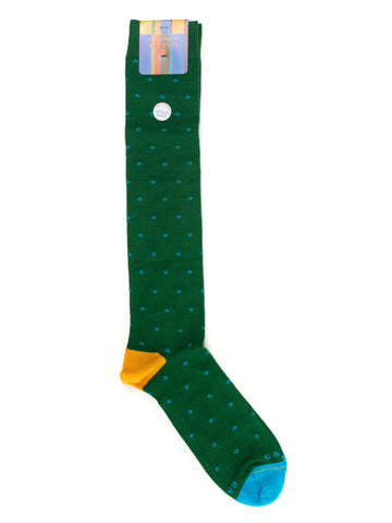 Men's green rooster patterned socks