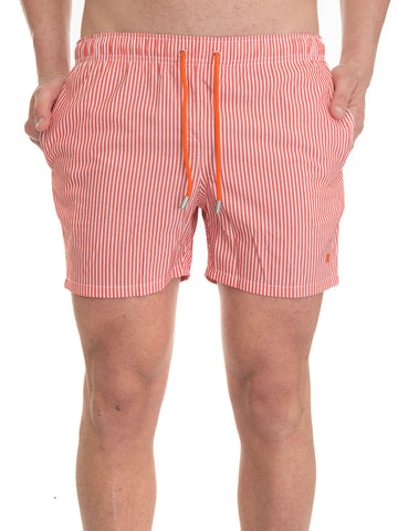 Men's red rooster swim shorts