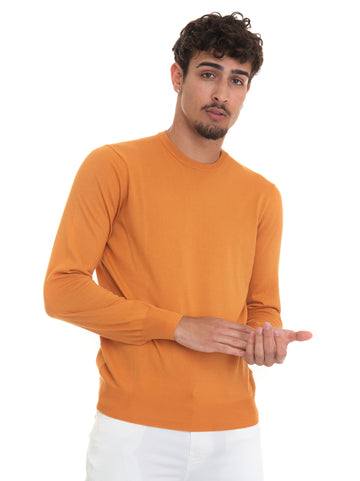 Gran Sasso Man Orange Round Neck Pullover
