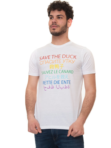 Benito White Short Sleeve Crew-neck T-shirt Save the Duck Man