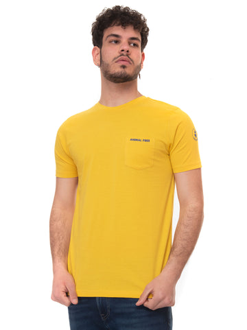 Short sleeve crew neck T-shirt Damien Yellow Save the Duck Man
