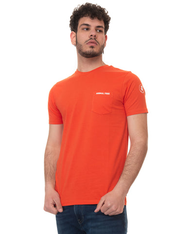 Short sleeve crew neck t-shirt Damien Orange Save the Duck Man