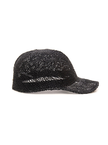 Straw cap with visor Black Seventy Woman