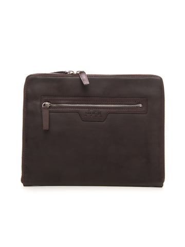 HANDSOME Brown leather clutch bag The Jack Leathers Man