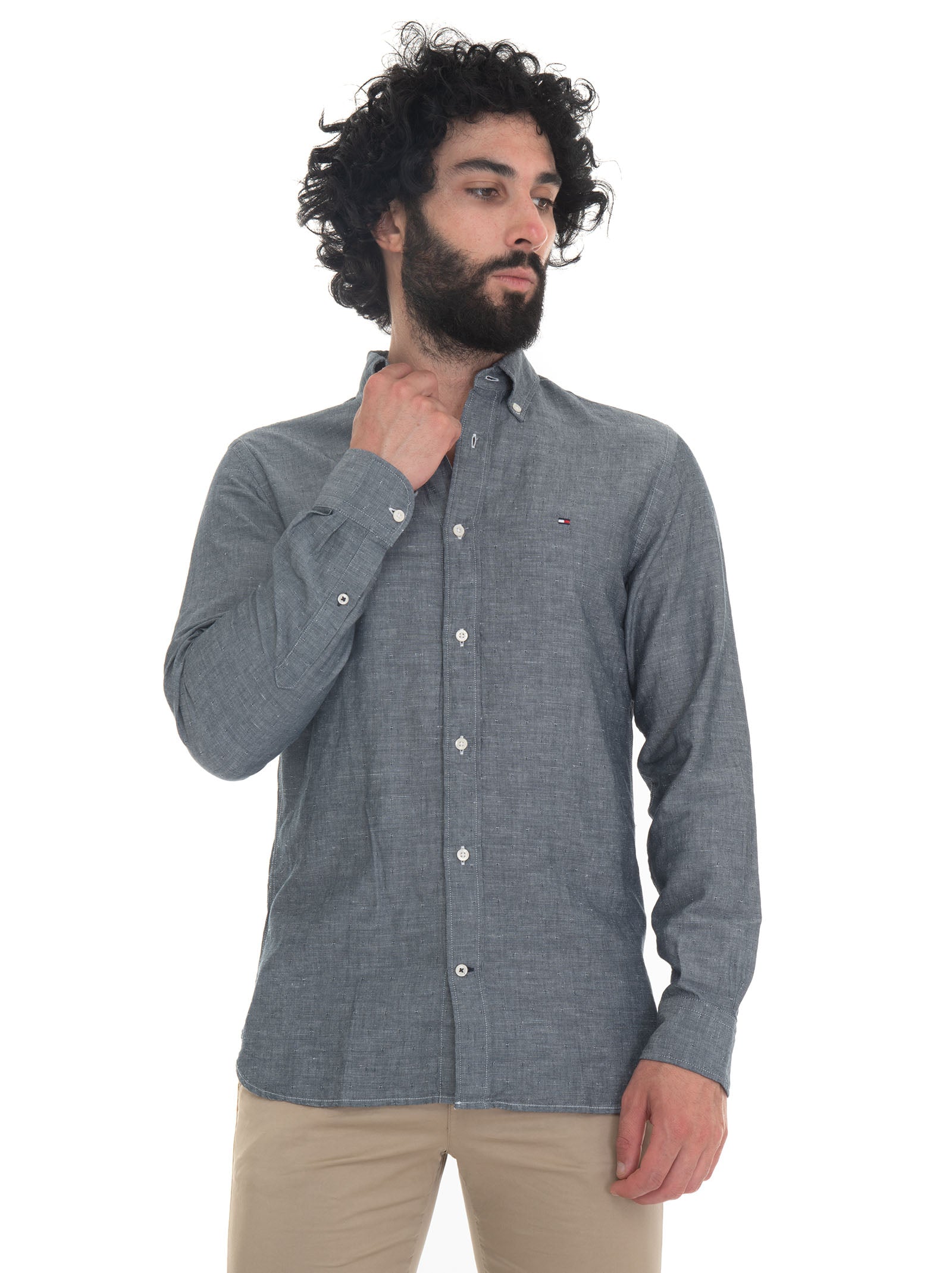 Camicia casual Grigio Tommy Hilfiger Uomo Scaglione Ischia